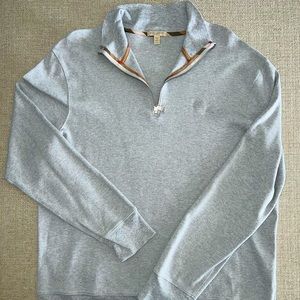 Burberry Men’s Quarter Zip, size XXL, light grey